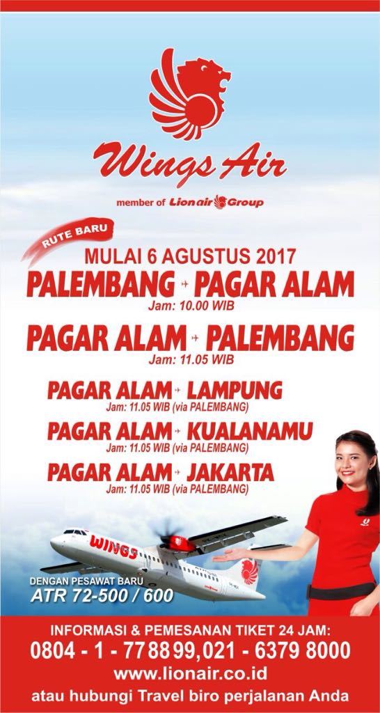 Penerbangan Wings Air Palembang Pagar Alam - pesawat - wingsair - penerbangan - palembang - pagar alam